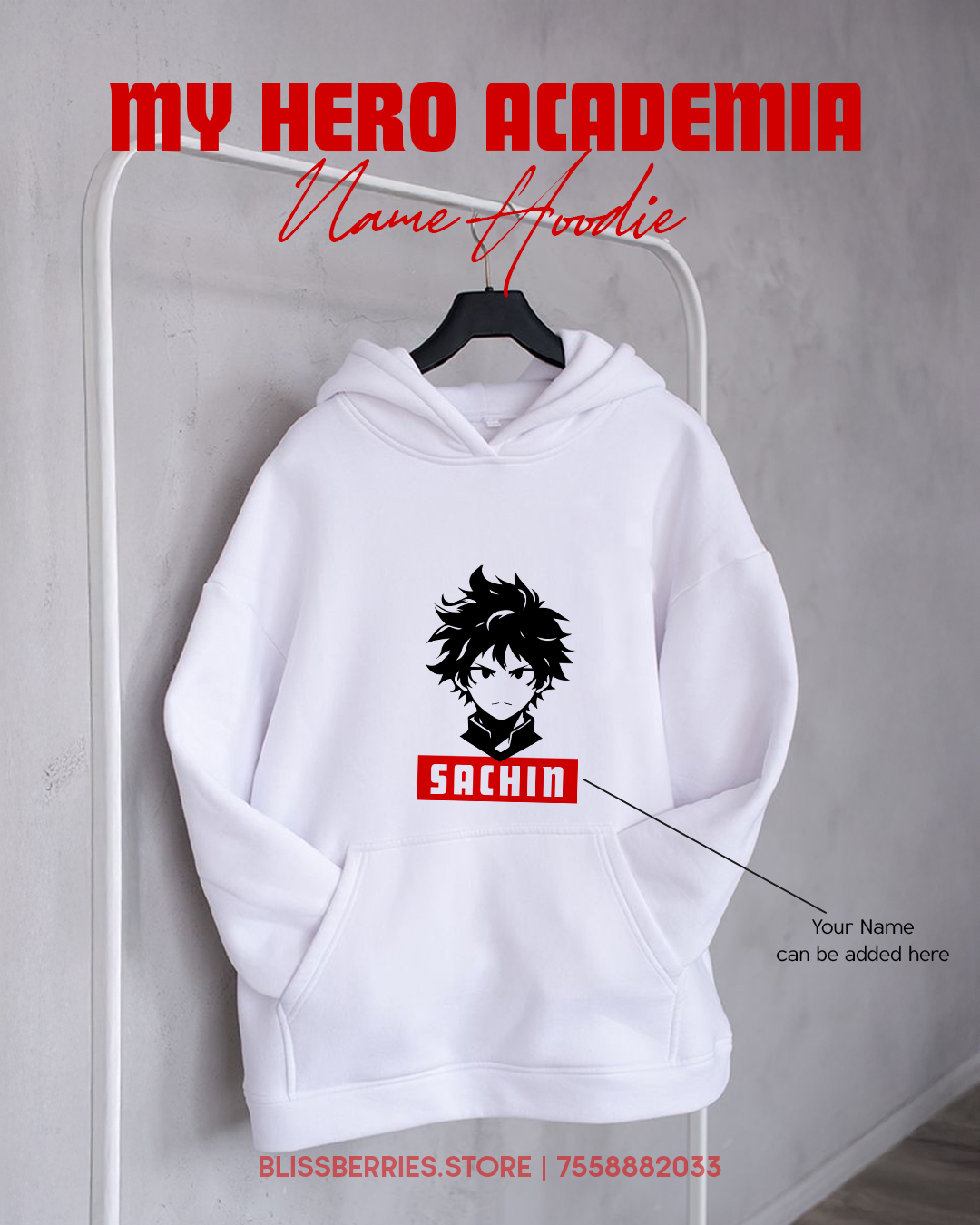 My Hero Academia Custom Name Hoodie