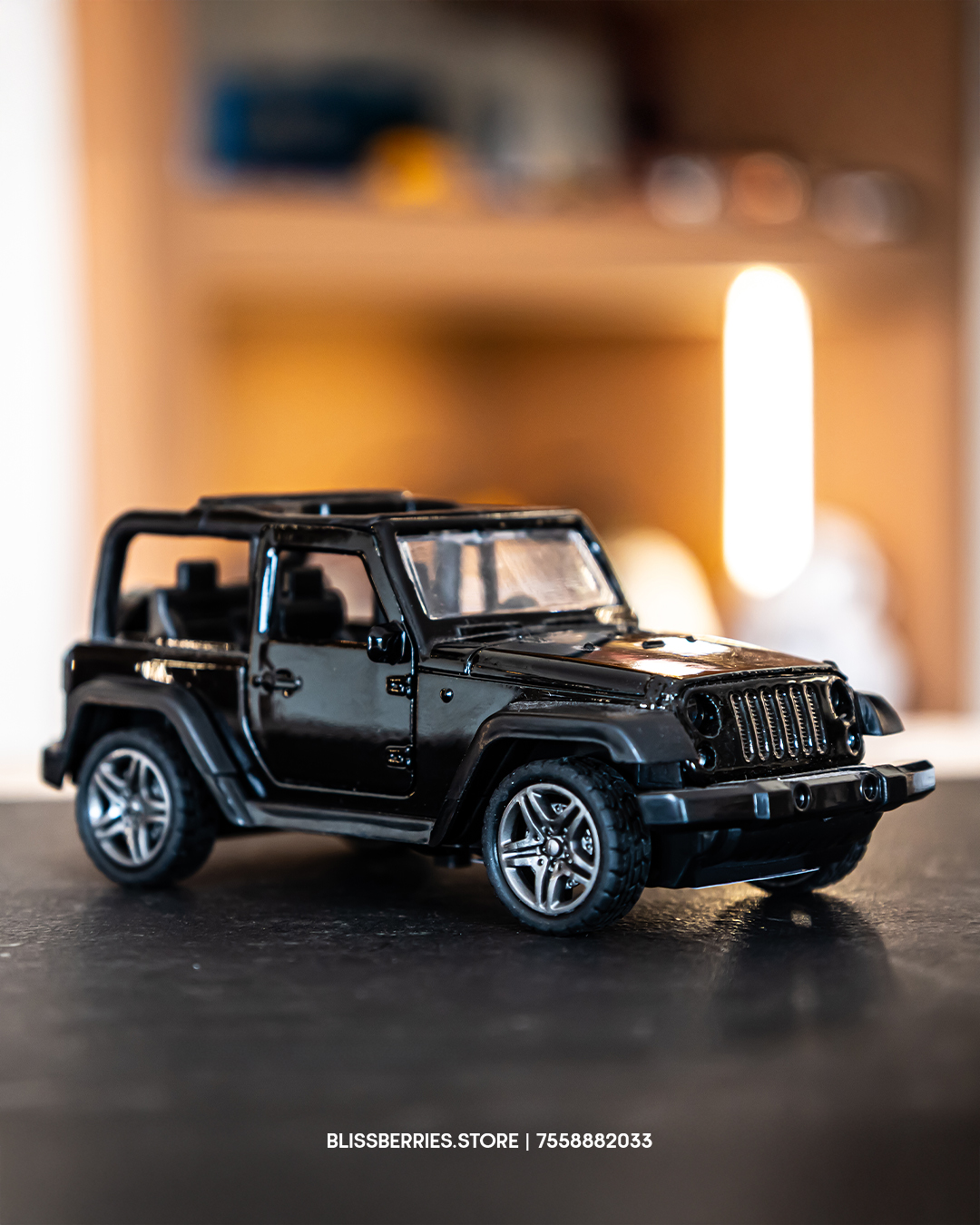 Black Die-Cast Jeep Wrangler Toy Car
