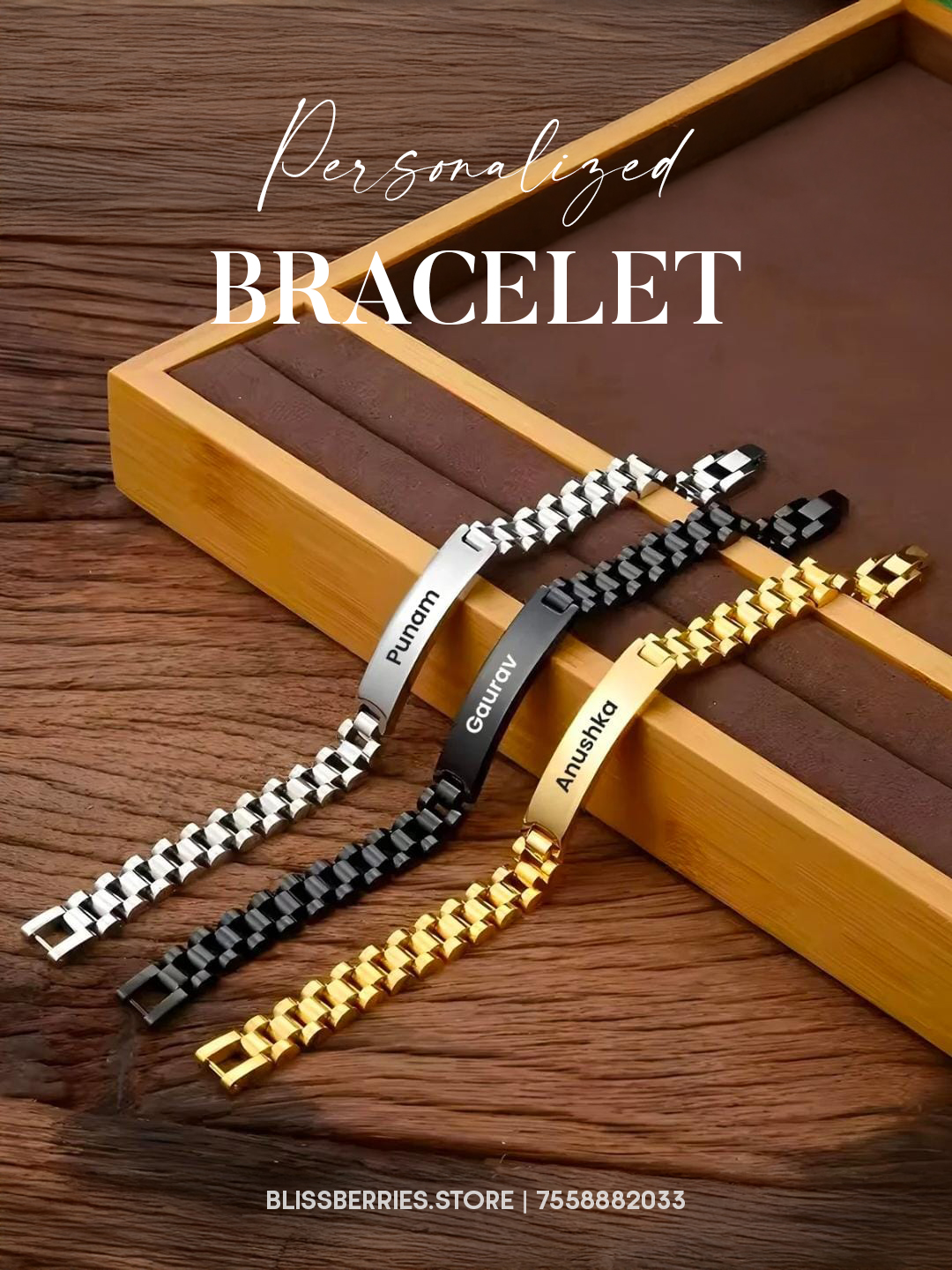 Personalized Bracelet with Name Engraving | Custom Jewelry Gift