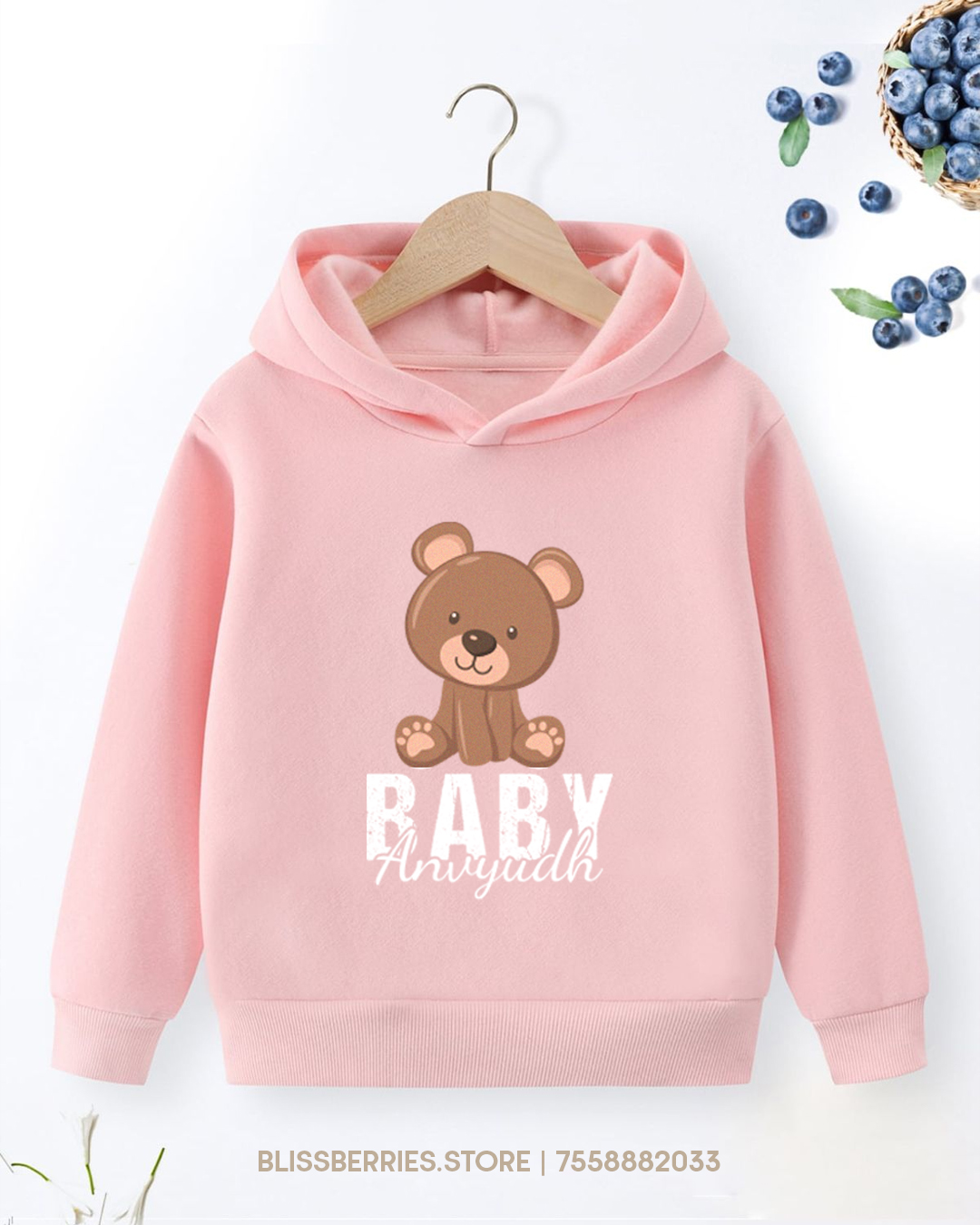 Personalized Baby Teddy Hoodie – Custom Name