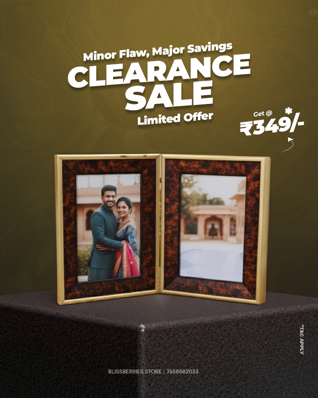 Foldable Booklet Photo Frame - Clearance Sale (Minor Fading)